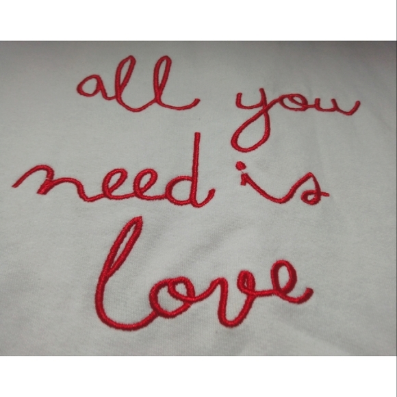 "all you need is love" Cozy Crew Neck Sweatshirt ❤️ - Picture 2 of 16